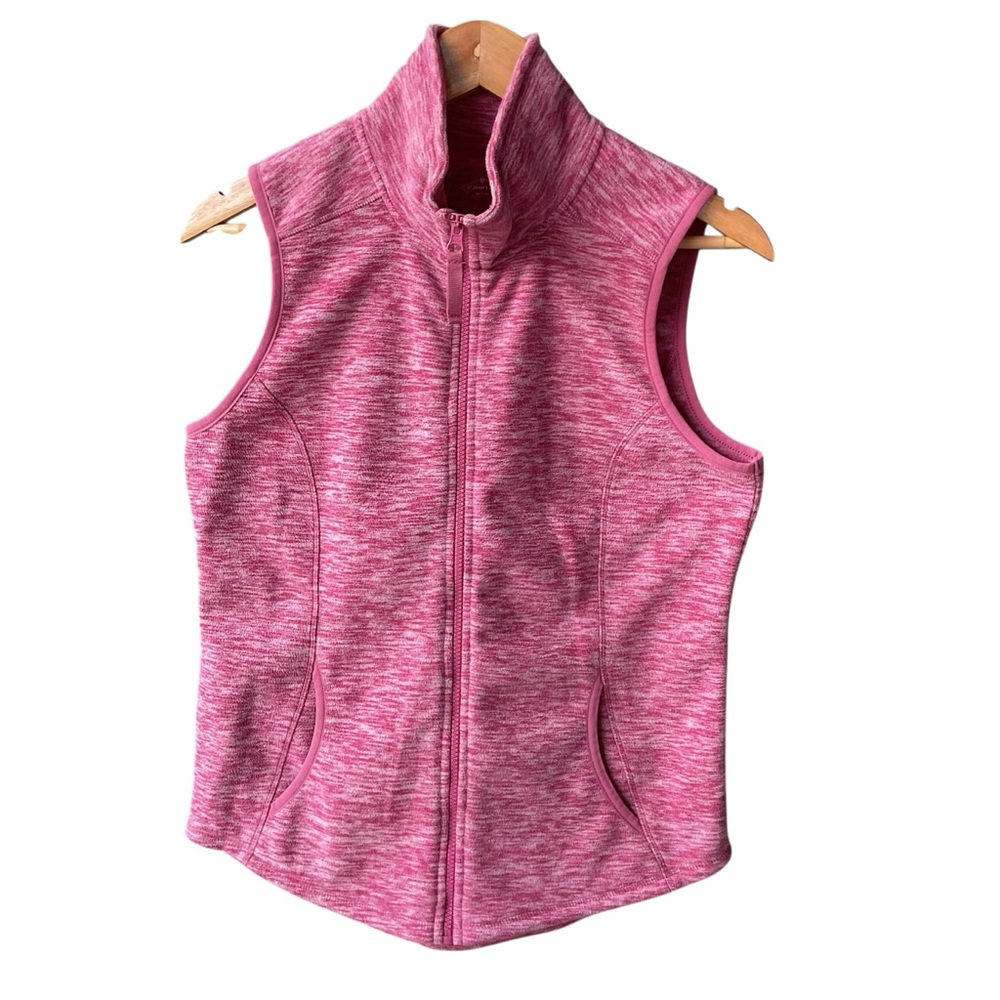st john's bay Vest Jacket Pink Fleece Active Preppy Athleisure Outdoor consign S